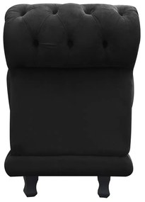 Kit 02 Recamier Barcelona Namoradeira Calçadeira Suede D'Rossi - Preto