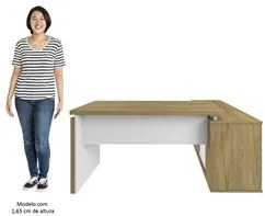 Conjunto Escritório Home Office 4 Peças Sharp A06 Olmo/Branco - Mpozen