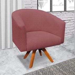 Poltrona Decorativa Giratória MM30 Kit 2 Stella Linho Whisky Rosê D03 - D'Rossi