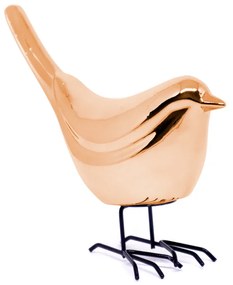 Pássaro Decorativo Em Cerâmica Rose 12x12x5cm F01 - D'Rossi