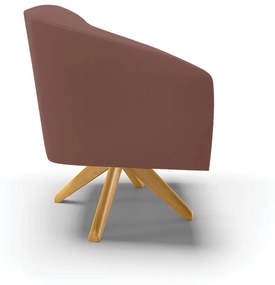 Poltrona Decorativa Giratória MA30 Stella Veludo D03 - D'Rossi - Rose