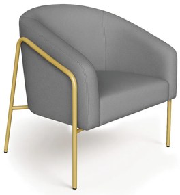 Poltrona Sala Industrial Alta Dourado Stella Linho D03 - D'Rossi - Grafite