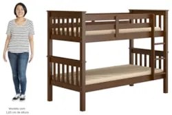 Beliche Solteiro Juvenil com Escada Móvel Bliss Z40 Castanho Acetinado