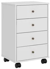 Gaveteiro Office 4 Gavetas Com Rodízios Presence D02 Branco - Mpozenat