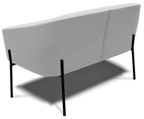 Namoradeira e 2 Poltronas Pé de Ferro Preto Stella Suede Cinza D03 - D'Rossi