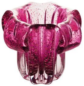 Vaso Vidro Italy Rosa E Dourado 15cm X 16cm 29212 Wolff