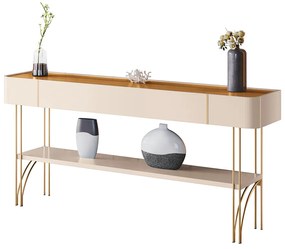 Aparador de Sala com Prateleira Horus Off White/Cinamomo H01 - D'Rossi