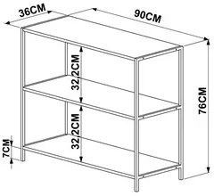 Estante Aparador Estilo Industrial Steel Quadra 27868 Vermont Base Pre