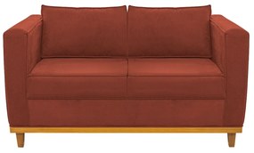 Sofá 2 Lugares Europa Suede Terracota ADJ Decor