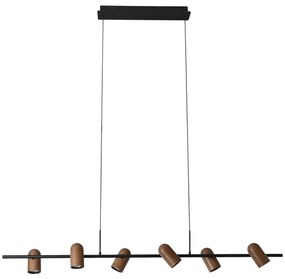Pendente Metal Preto Madeira Forest
