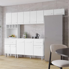 Cozinha Zínia Completa Balcão com Tampo MB1 300cm