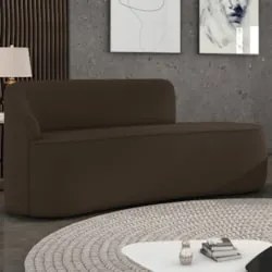 Sofá 3 Lugares Para Sala 180cm Orgânico Wendi Suede Marrom I01  - Mpoz