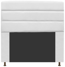 Cabeceira Estofada Turim 195 cm King Size Suede Branco - ADJ Decor