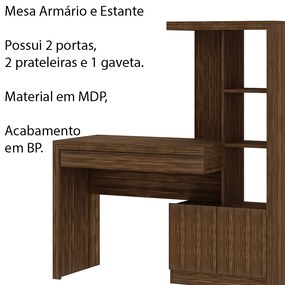 Mesa Conjunto para Escritório Home Office ME4143 MDP Nogal G69 - Gran Belo