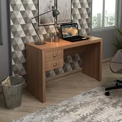 Mesa para Escritório 02 Gavetas ME4123 Amêndoa - Tecno Mobili