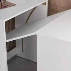 Estante Escrivaninha Para Escritório Home Office Salt Branco Z06 - Mpo