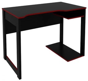 Mesa Gamer Escrivaninha Home Office Nicho Preto Vermelho