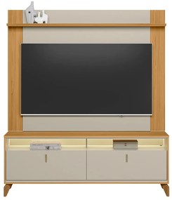 Conjunto Painel Extensível Rack 160cm LED Tremonti/Duarte TV até 55 Tauari/Off White G77 - Gran Belo