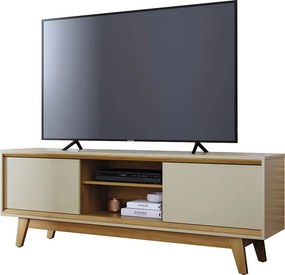 Bancada Decorativa Loser MDP Pintura UV 2 Portas Deslizantes até 65 Cumaru/Opala G97 - Gran Belo