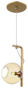 Pendente Globo Suporte 12X12X25Cm Metal E Globo Ø12Cm 01Xg9 |Old Artis... (CHAMPANHE, CLEAR (TRANSPARENTE))