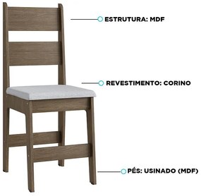 Conjunto 2 Cadeiras Em Mdf Tecido Corino 903 - Ameixa Negra