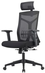 Cadeira Office Lugano Tela Preta Base Nylon com Rodízio - 76635 Sun House