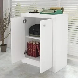Balcão Para Escritório 2 Portas ME4103 Branco - Tecno Mobili