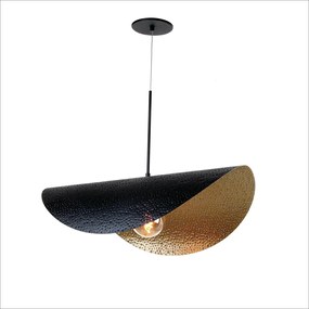 Pendente Wave 58X40X46Cm Metal Alumínio 01Xe27 - Old Artisan Pd-5719 (LISO, PRETO)