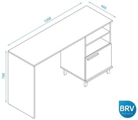 Mesa De Computador Escrivaninha Oslo Bc 67 - Branco/pinus