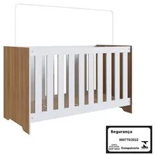 Berço Americano 3 em 1 Certificado Inmetro Aconchego LA004 Nogal/Branc