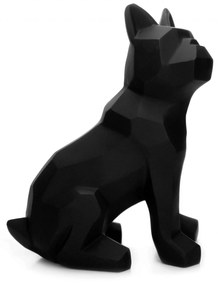 Escultura Decorativa Cachorro em Resina preto 26x20cm - D'Rossi