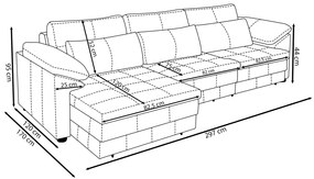 Sofá Retrátil Manual Sala de Estar Nolan Bipartido 297cm Conforto Premium em Couro Marrom Brilho G58 - Gran Belo