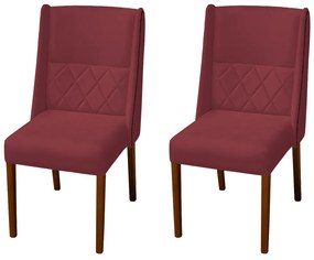 Kit 2 Cadeiras de Jantar Lecce Veludo Bordo