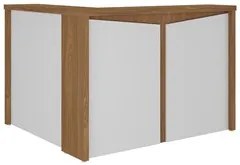 Balcão de Atendimento Recepção 135cm Corp A06 Freijó/Branco - Mpozena