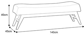 Recamier Decorativo 140cm Lionel Veludo Pés Madeira Verde/Imbuia G62 - Gran Belo