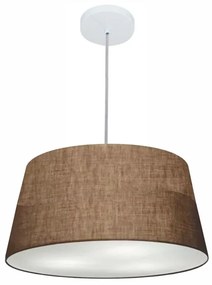 Lustre Pendente Cone Md-4050 Cúpula em Tecido 21/50x40cm Café - Bivolt