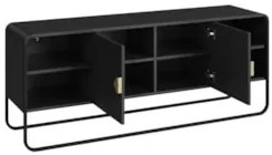 Rack Bancada Tv 65 Pol 150cm 2 Portas Mario Nero/Preto A10  - Mpozenat
