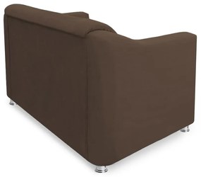 Namoradeira Cecilia 2 Lugares Suede Marrom 1,20 m Decorativa Sala Recepção