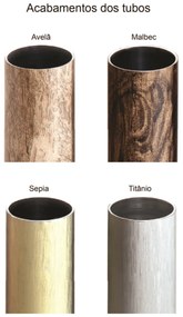 Pendente Flash Ø64X50Cm Tubo Facho Duplo Metal Aluminio 12Xmr11 Gu10 -... (PRETO)