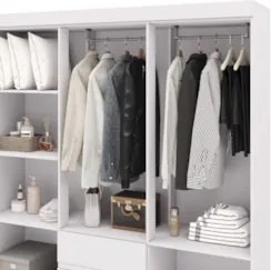 Guarda Roupa Solteiro 154cm Com 6 Portas Mayra Branco Flex V02 - Mpoze