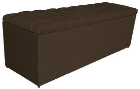 Calçadeira Estofada Liverpool 140 cm Casal Suede Marrom - ADJ Decor