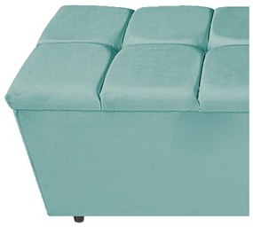 Calçadeira Estofada Manchester 90 cm Solteiro Suede Azul Tiffany - ADJ Decor