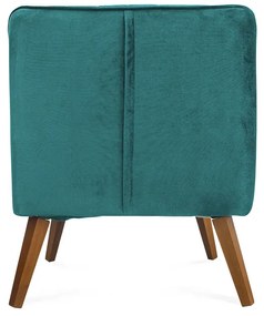 Kit 2 Poltronas Decorativas Dalia Pés de Madeira Suede Turqueza - Sheep Estofados - Água