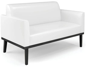 Sofá Namoradeira com 2 Poltronas Base de Madeira Fixa Preto Marisa Corano D03 - DRossi - Branco