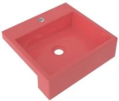 Cuba Pia Semi Encaixe para Banheiro Quadrada Kuad 395 C08 Rosa - Mpoze
