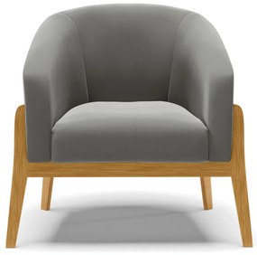 Poltrona Decorativa Base de Madeira kit 2 Stella Suede D03 - D'Rossi - Grafite