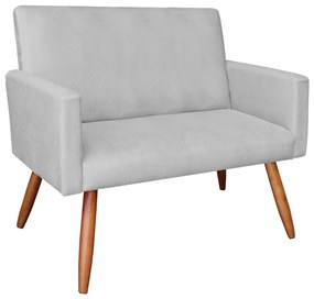 Namoradeira Larissa Suede Cinza Pés Palito de Madeira- D'Rossi