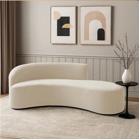 Sofá 4 Lugares Orgânico 220 cm Morgan Veludo/Cotelê - Bege