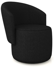 Poltrona Decorativa Orgânica Fixa para Sala Malu Linho M11 - D'Rossi - Preto