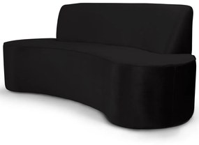 Sofá 3 Lugares Sala de Estar 180 cm Bélgica Veludo Preto G15 - Gran Belo